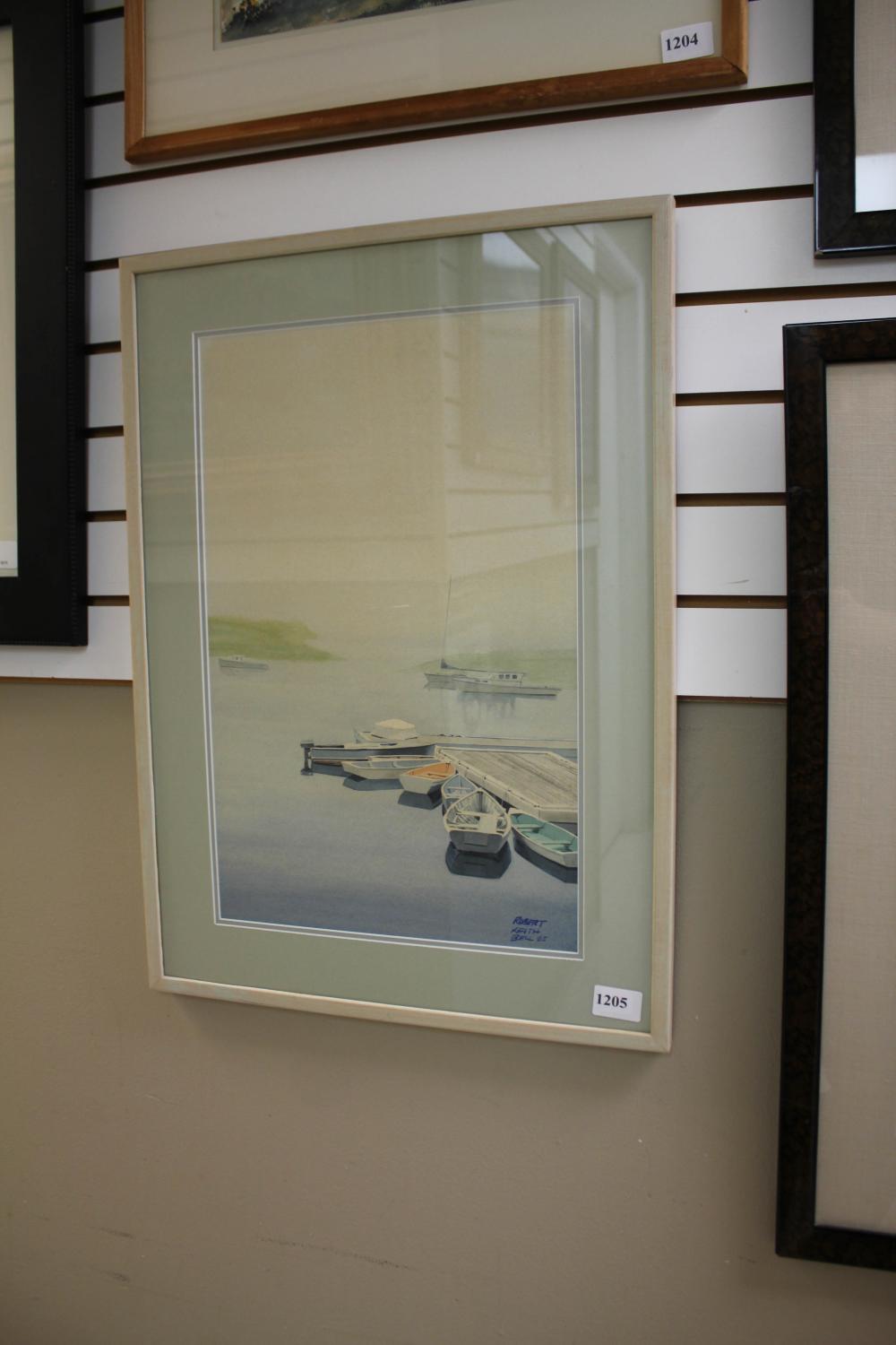 ROBERT KEITH BELL WATERCOLOR ON PAPER, HARBOR