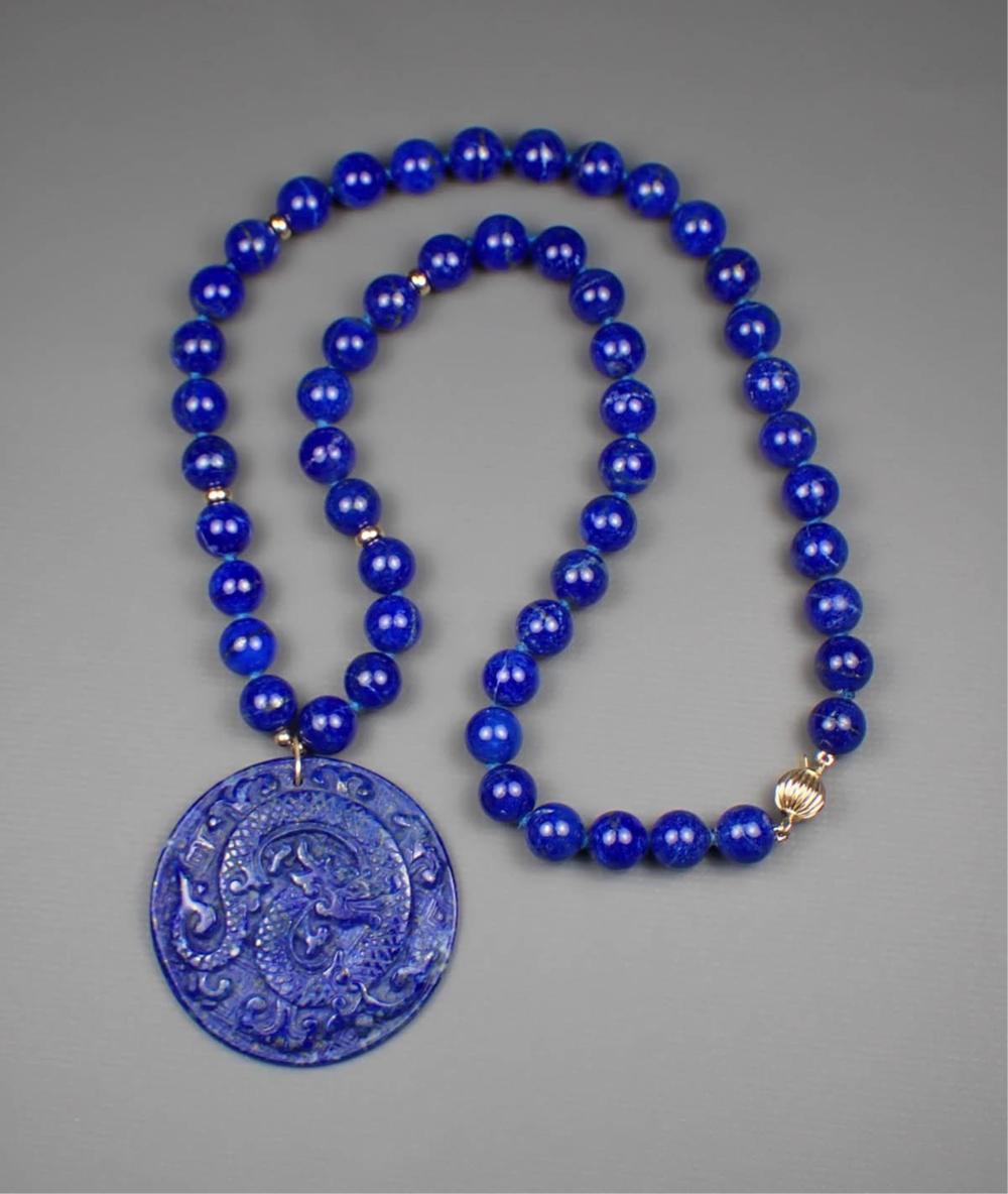 LAPIS & 14K GOLD NECKLACE image