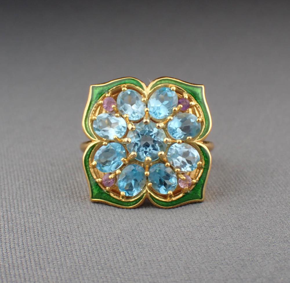 BLUE TOPAZ, AMETHYST & SILV... image