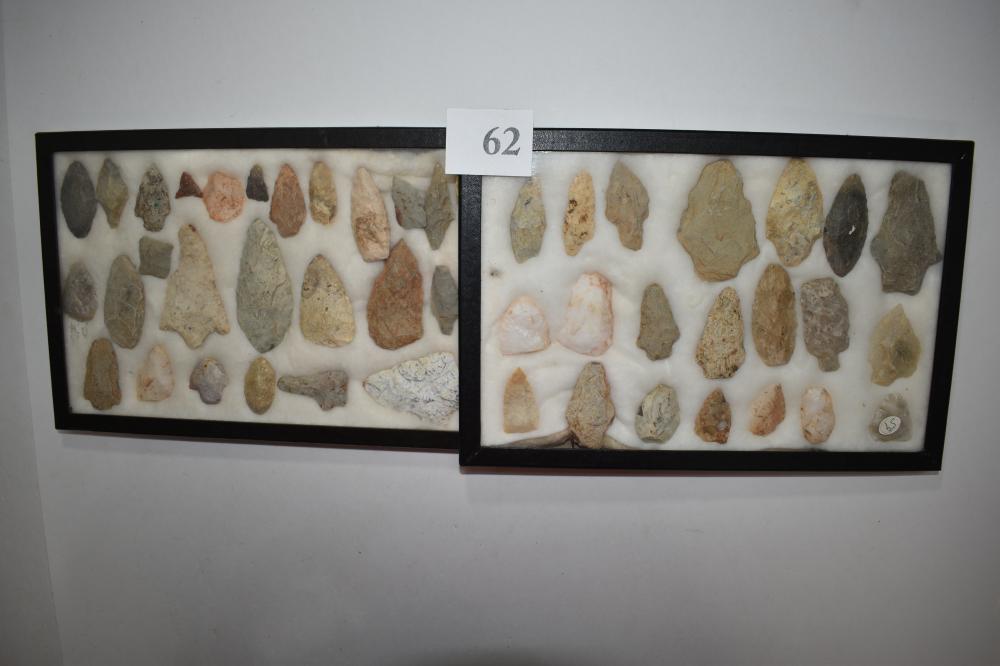 Two 8" x 12" Frames of Appalachia arrowheads