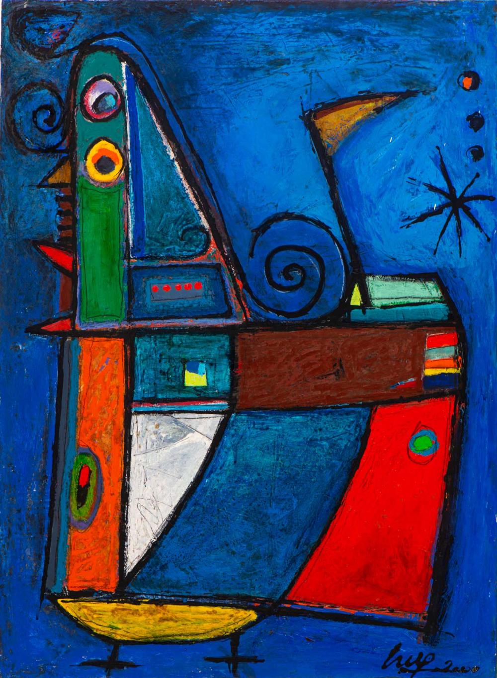 Autor não identificado Óleo sobre tela Assinado e datado 2000 Dim. aprox. total.: 100 x 74 cm.