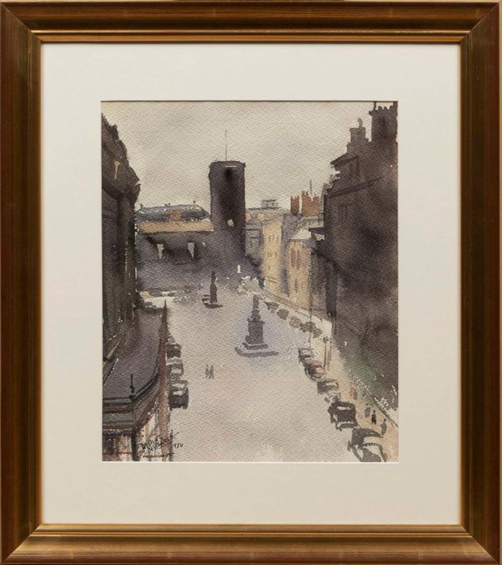 CARLOS CARNEIRO, (1909-1971) "Manchester" [St. Ann's Square] Aguarela sobre papel Assinado e datado de 1950