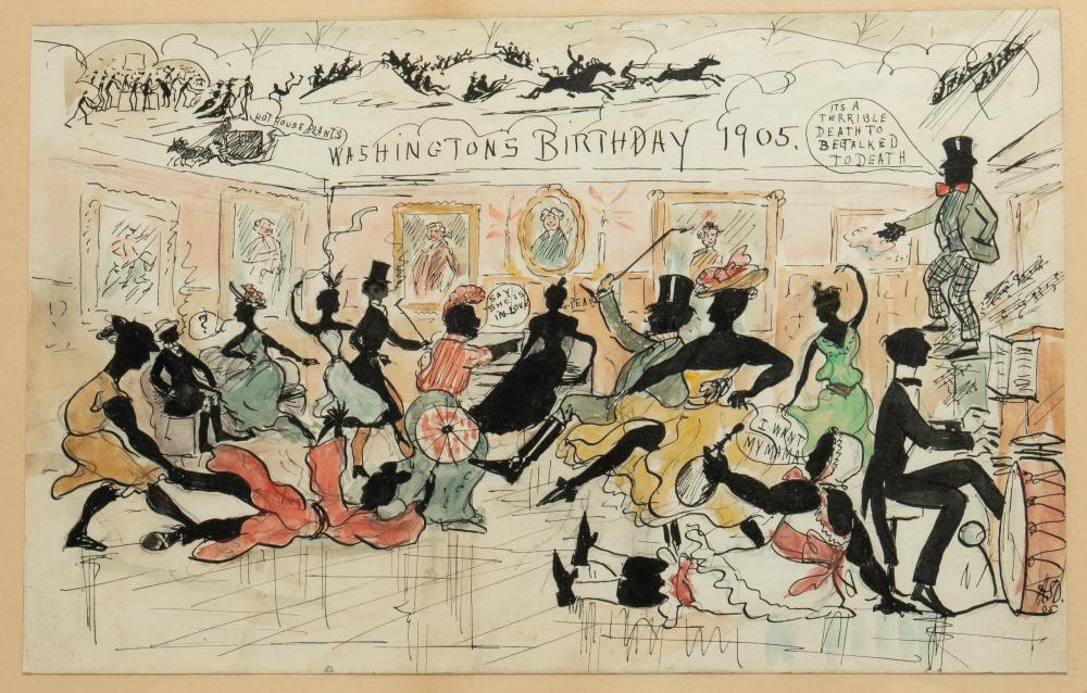 Washington's Birthday 1905 Harvard Illustration