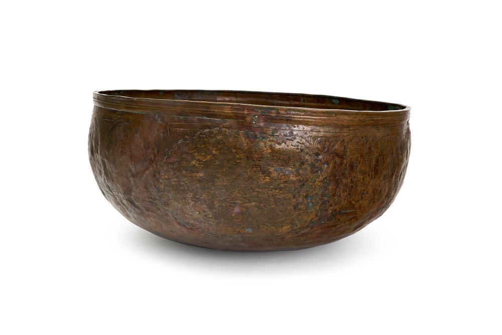 A A MAMLUK COPPER BASIN, 14TH CENTURY, EGYPT OR SYRIA