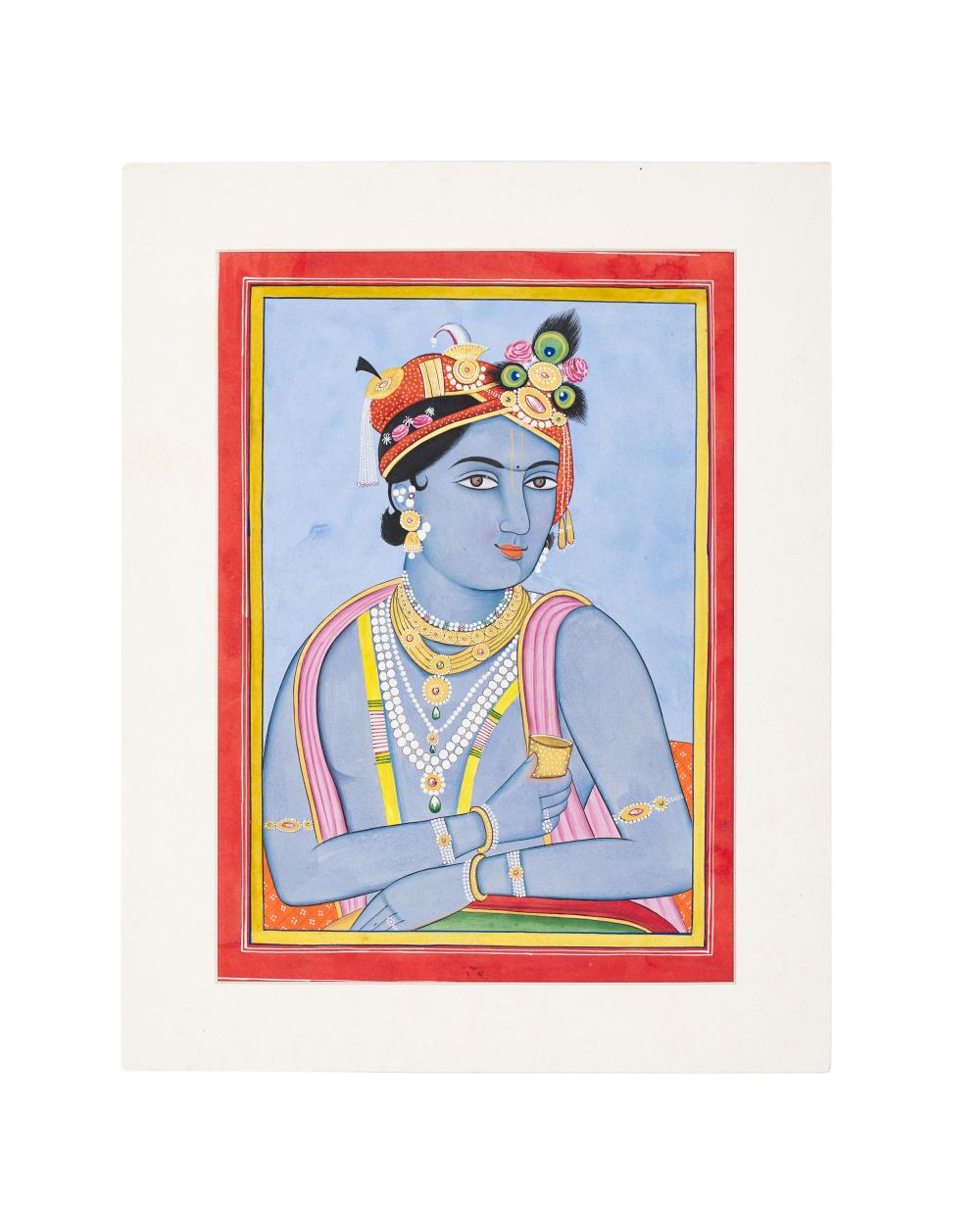 A PORTRAIT OF KRISHNA, 19TH CENTURY, RAJASTHAN