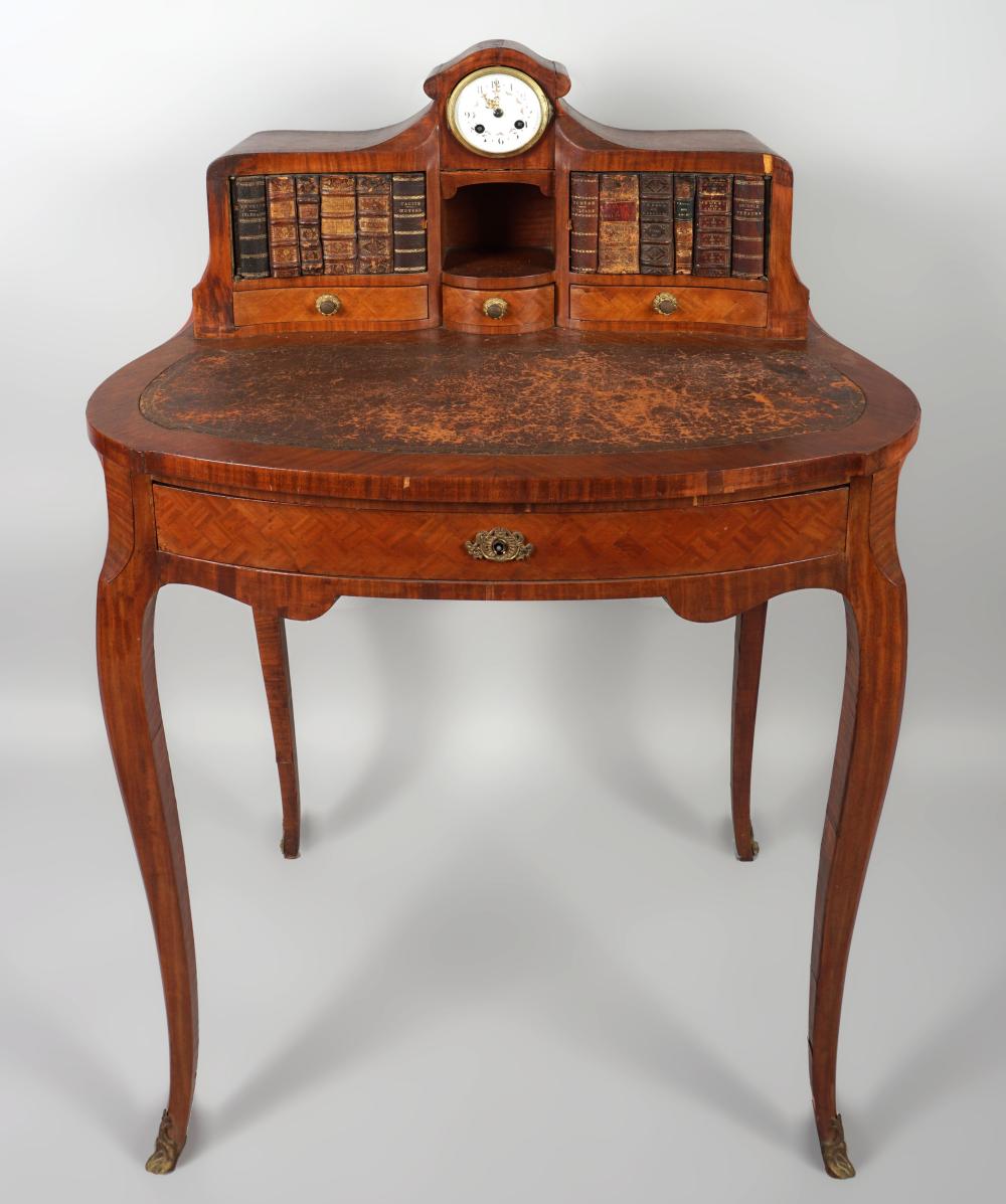 LOUIS XV/XVI STYLE TULIPWOOD AND PARQUETRY BUREAU DE DAME, EARLY 20TH CENTURY 41 1/2 x 26 1/2 in. (105.41 x 67.31 cm.)