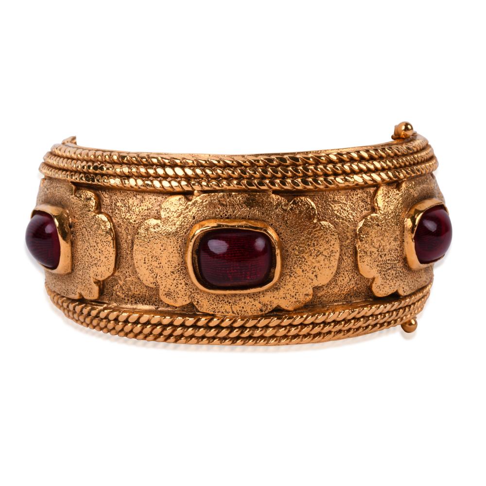 CHANEL GRIPOIX CUFF BRACELT, CIRCA 1991 Width of interior: 2 1/2 in. (6.4 cm.)