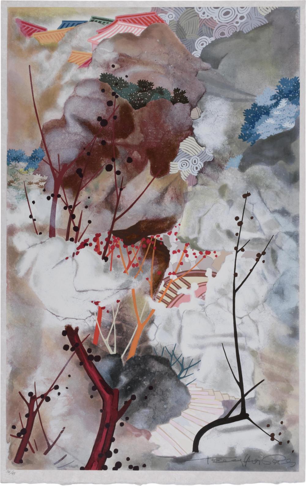 PANG TSENG YING, AMERICAN/CHINESE 1916-1997, Color lithograph, Print: 30 1/4 x 19 1/4 in. (76.8 x 48.9 cm.)