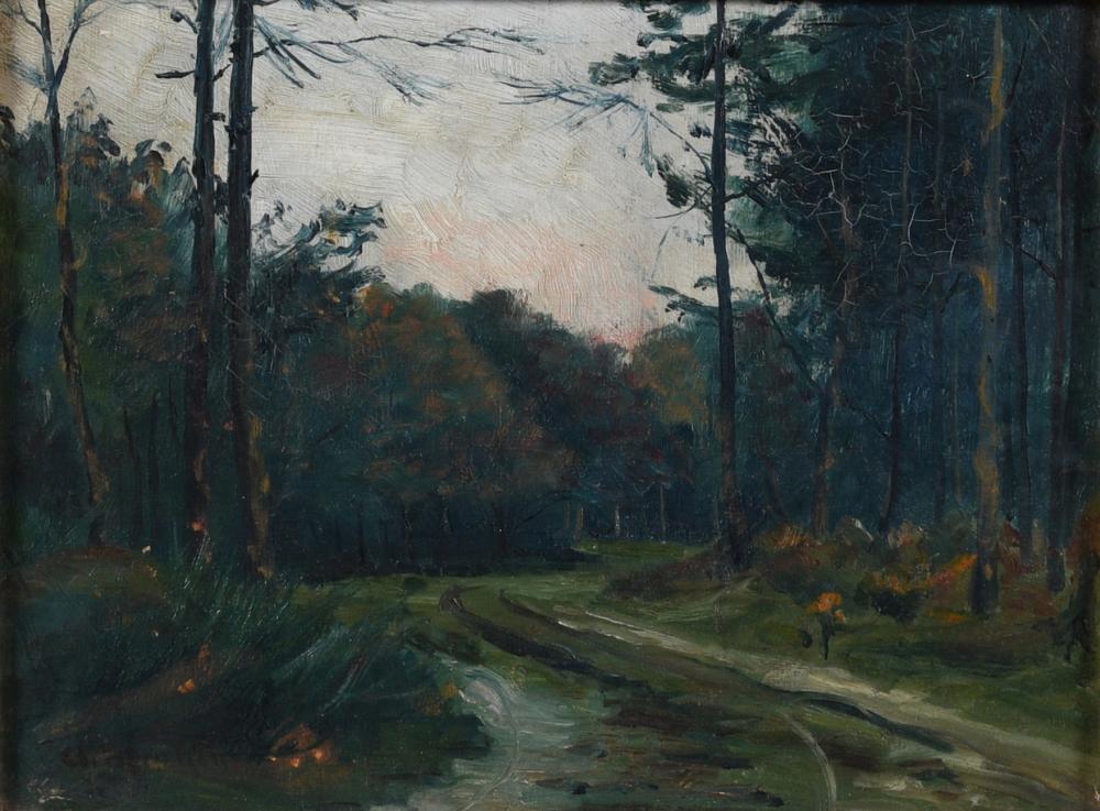 BRITISH SCHOOL, 19TH CENTURY, LANDSCAPE, Oil on canvas, 6 x 7 3/4 in. (15.2 x 19.7 cm.), Frame: 11 1/2 x 13 1/4 in. (29.2 x 33.7 cm.)