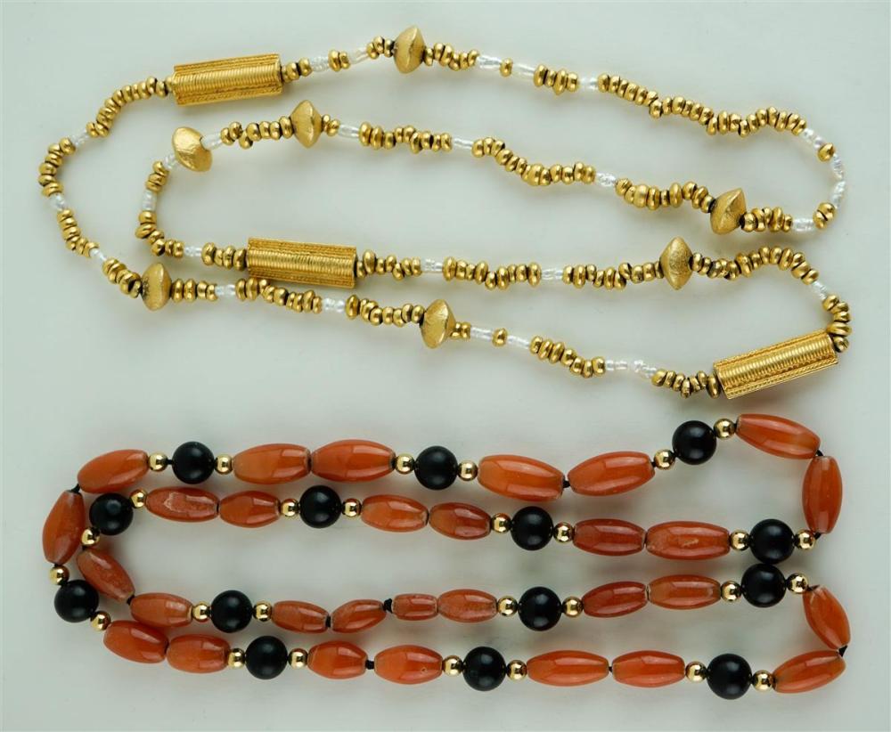 TWO FASHION NECKLACES