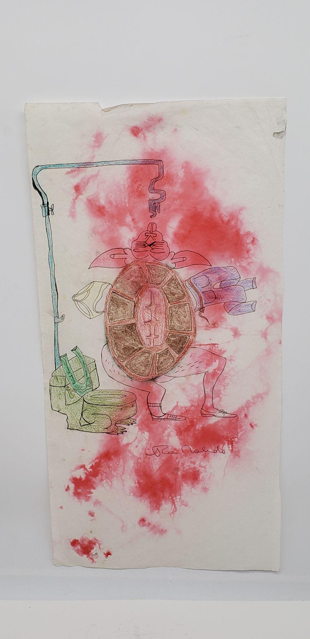FRANCISCO TOLEDO WATERCOLOR AND COLORED PENCIL ON VELLUM PAPER