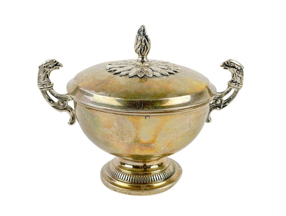 French silver sugar bowl.