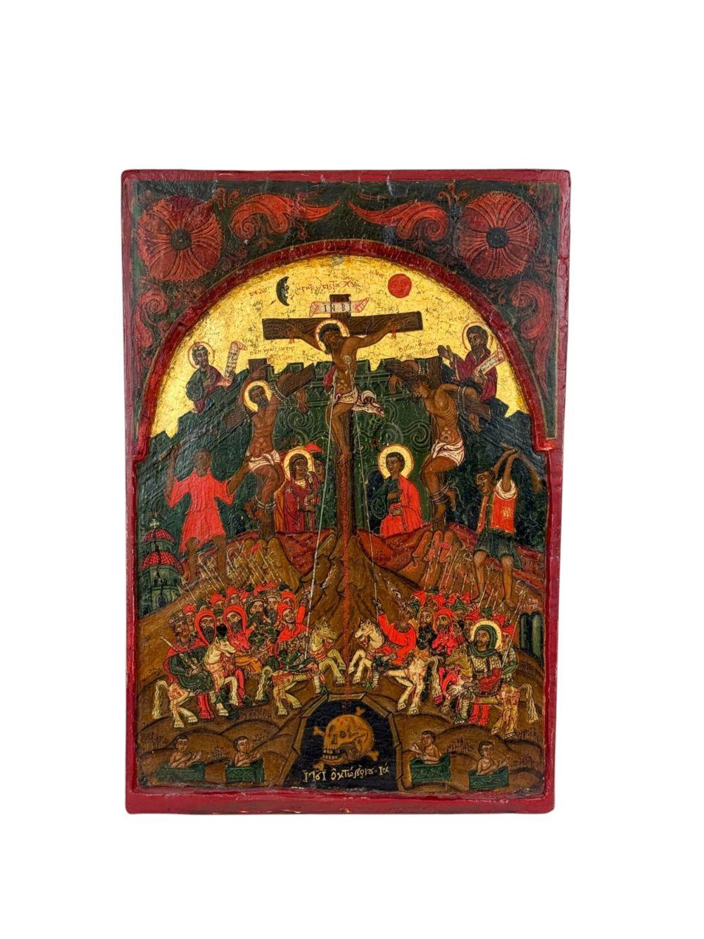 Greek icon of the Crucifixion.