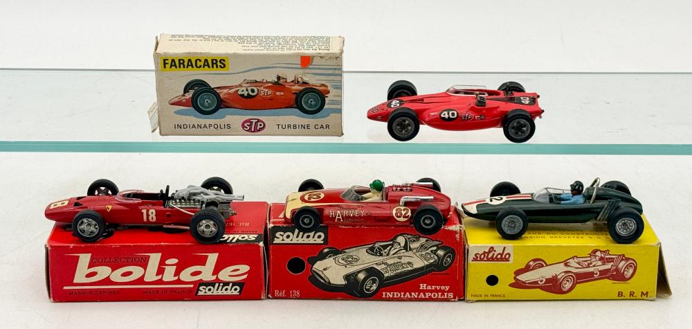A Collection of Solido and Faracars Die-Cast Toy Racing Cars