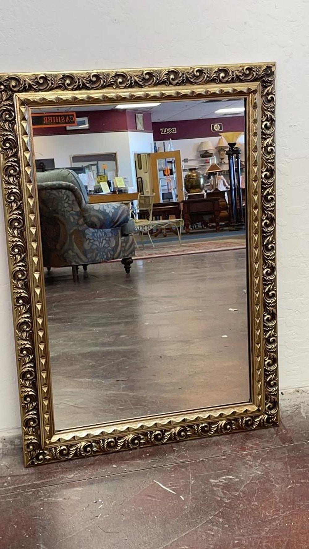 Vintage Wood Framed Mirror image