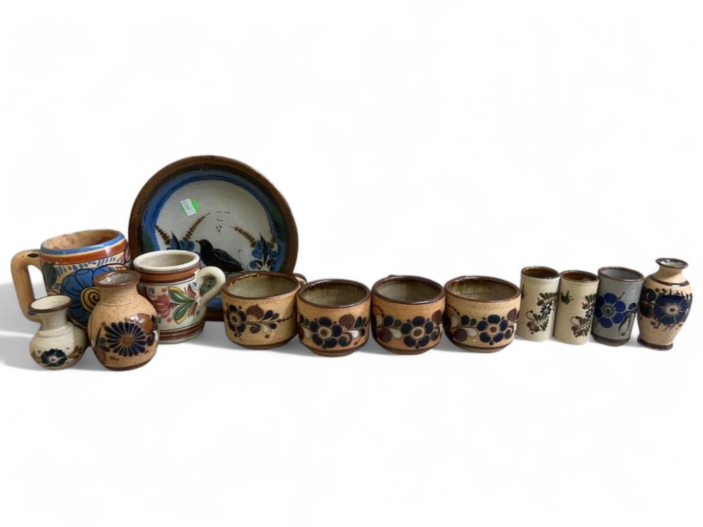1960's Ceramic Brown Floral Cups, Vases, Mugs