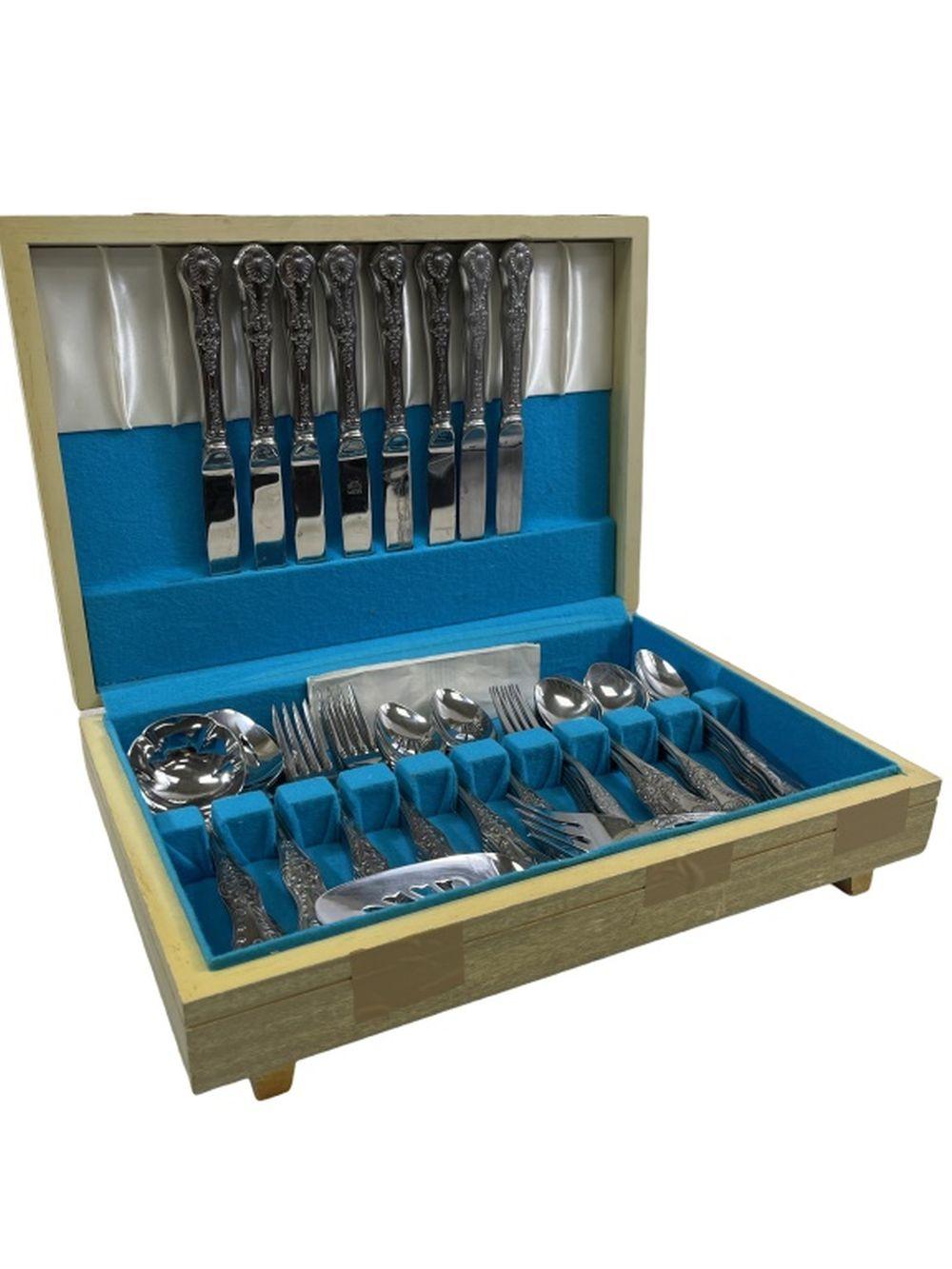 52pc National Stainless Japan Flatware Set in Case