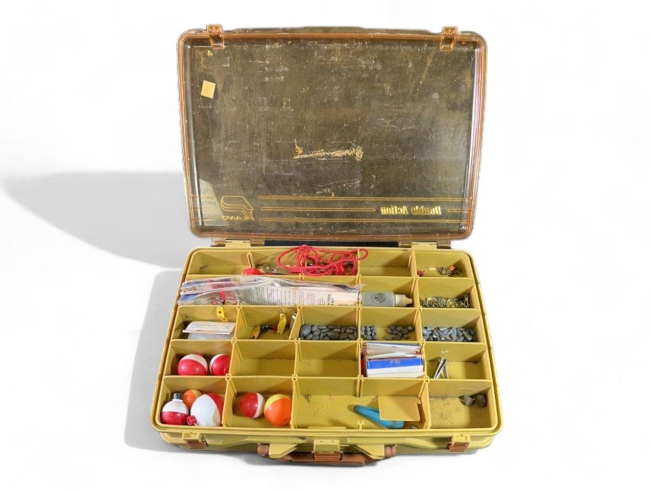 Lot - Plano Double Action fish tackle box with