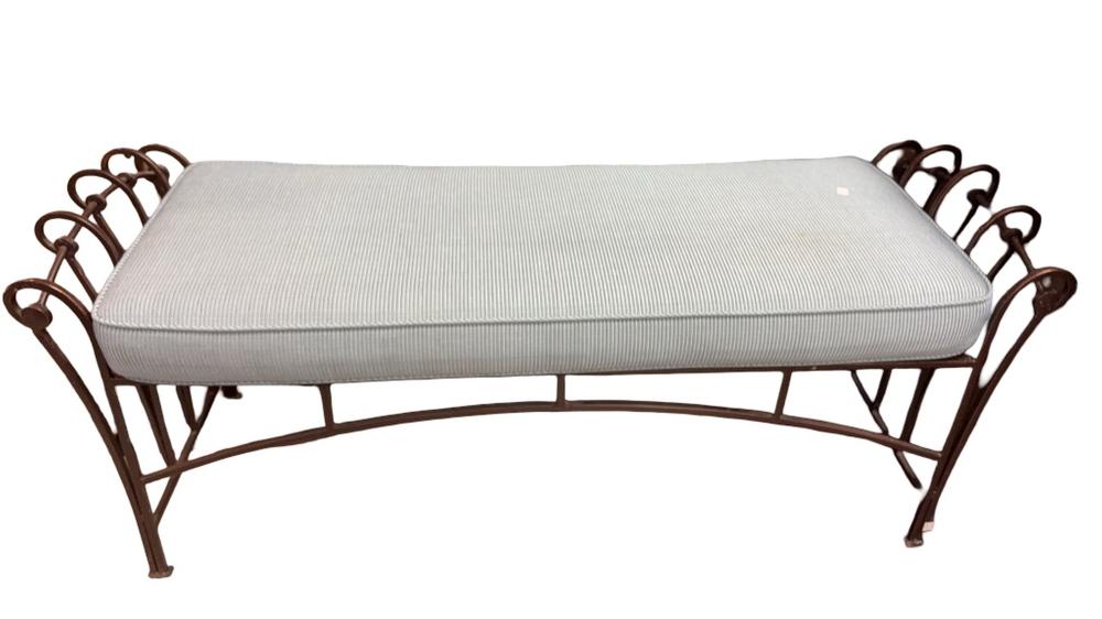 Window Bench/ End of Bed Iron Bench with Pad