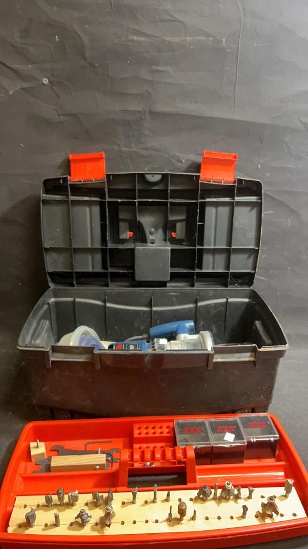B&D box with router bits,