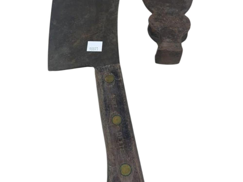 Old DEXTER Wooden-Handled Cleaver, Old Axe Head Marked