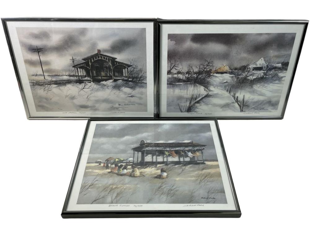3 Pencil Signed & Numbered Robert Fabe Lithographs