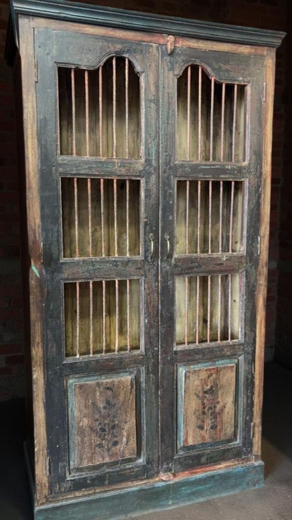 Rustic Wooden /Iron Farmhouse Cabinet