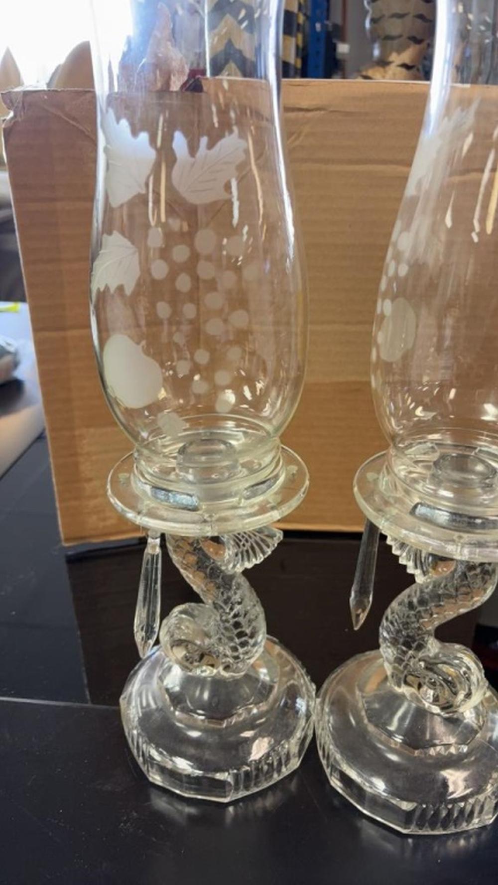 Collection of Glassware Including Koi Fish Candles