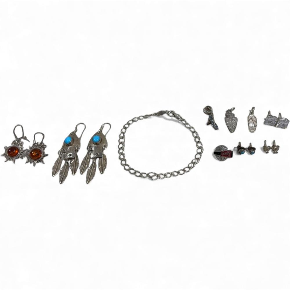 Collection of 925 jewelry including bracelet,