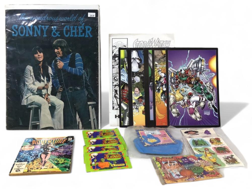 Vtg SONNY CHER,Comic Art Covers,McDonalds Stickers