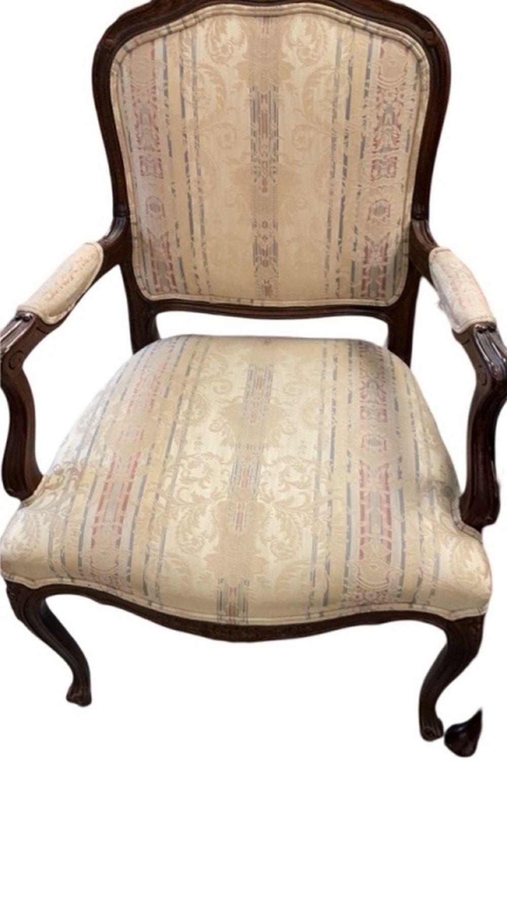 Antique Chair Wooden and Upholstered