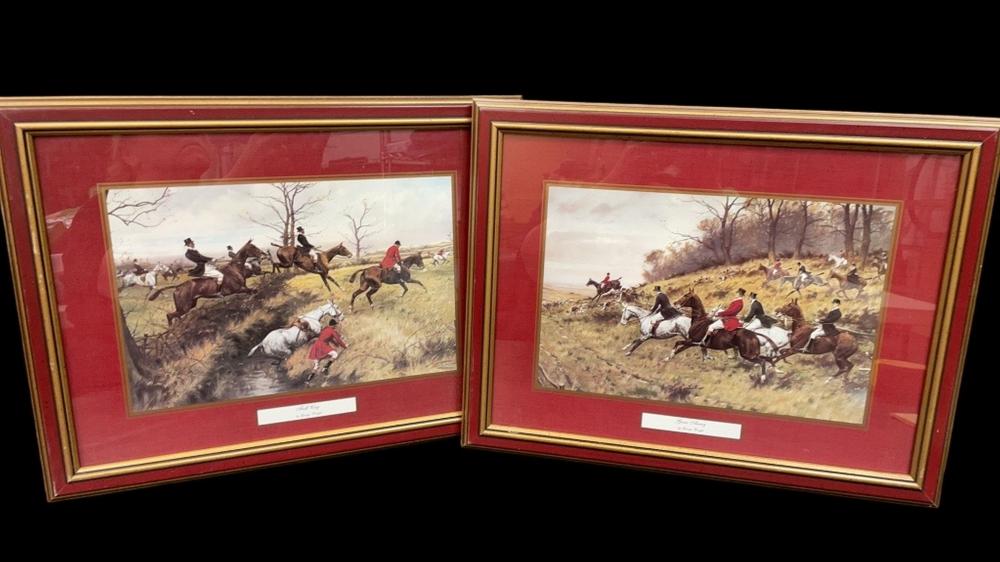 2 Framed Fox Hunt Prints by George Wright