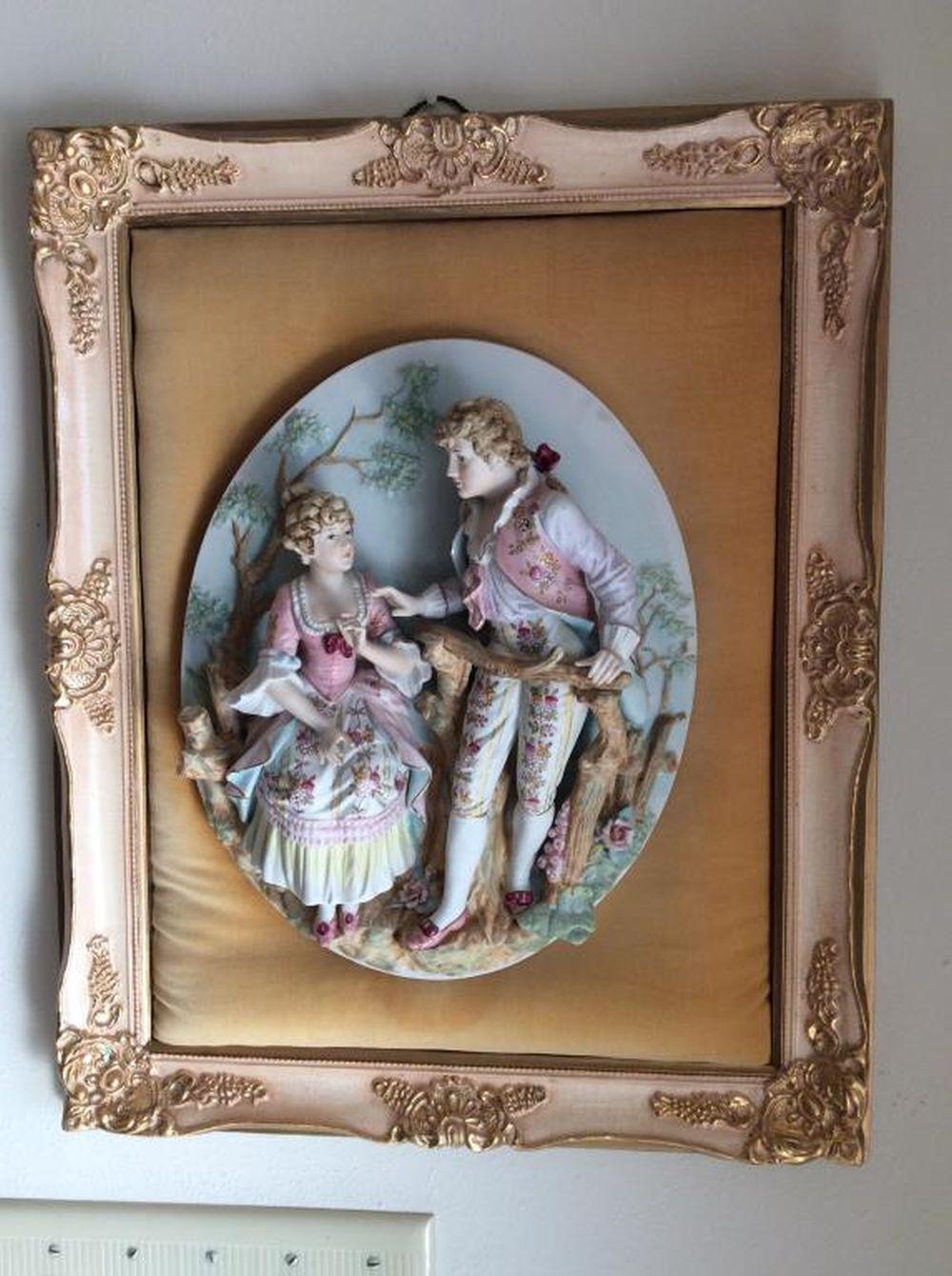 Vintage Bisque Porcelain Wall Hanging