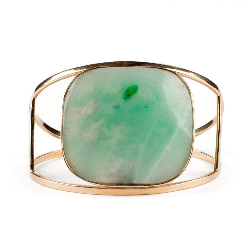 14K Gold & Chinese Jade Bracelet