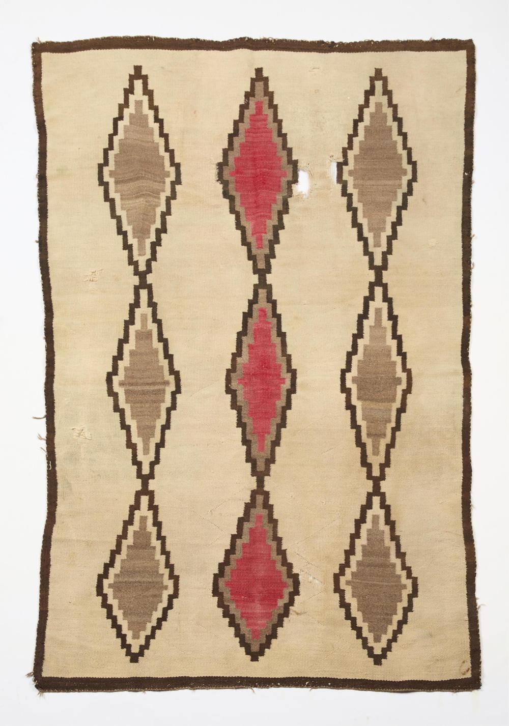 Navajo Wool Transitional Ganado Textile 6'10"x4'7"