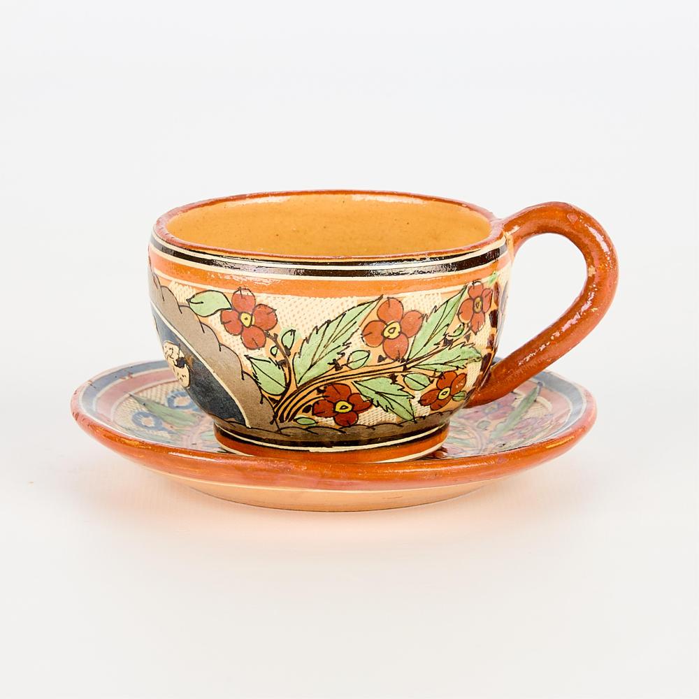 Attr. Lucano Diaz Petatillo Pottery Cup & Saucer