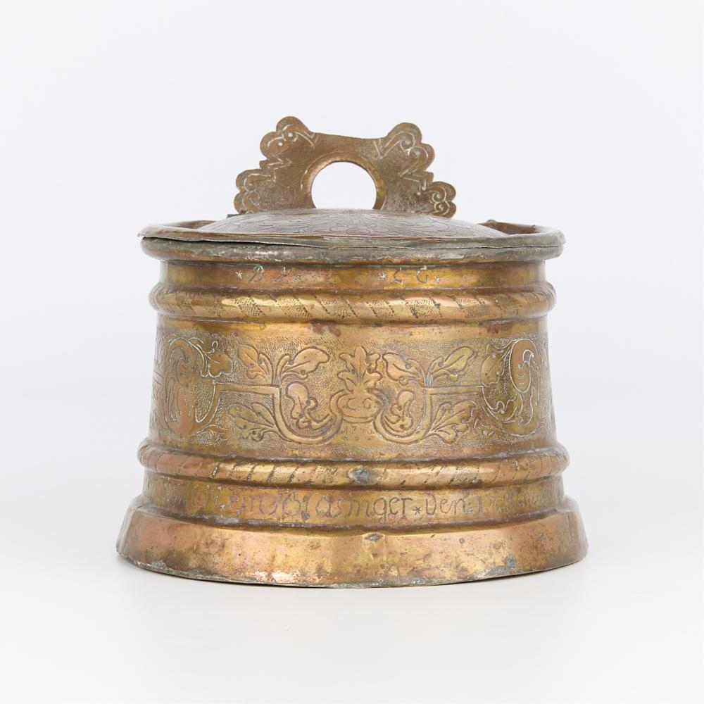 18th c. Swedish Brass Salt Box