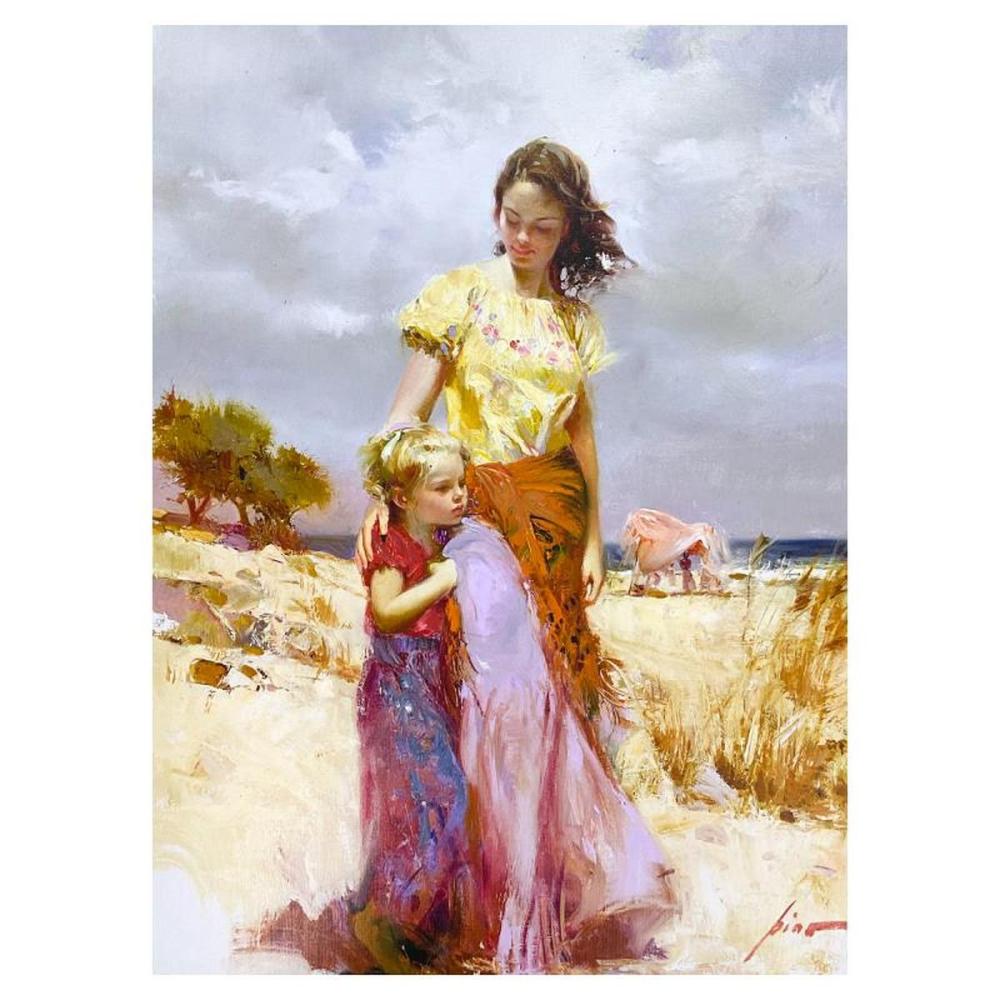 Pino (1939-2010) "Family Retreat" Hand Embellished Limited Edition on Canvas, Numbered and Hand Signed with Certificate of Authenticity.