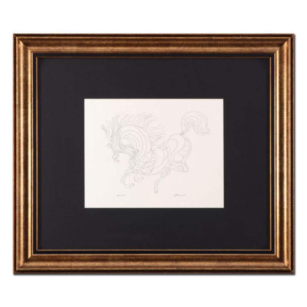 Guillaume Azoulay, "Sketch AZA" Framed Original Drawing, Hand Signed with Letter of Authenticity.