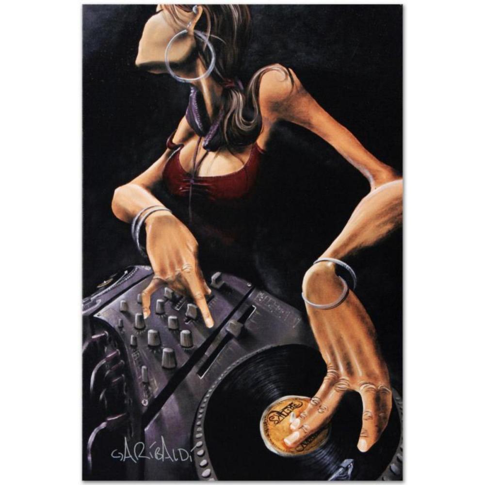 "DJ Jewel" Limited Edition Giclee on Canvas by David Garibaldi, CC Numbered from Miniature Series and Signed. This piece comes Gallery Wrapped.