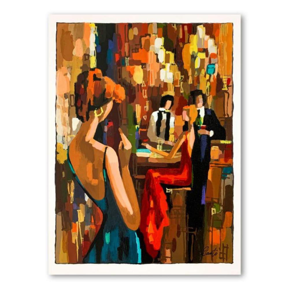 Nelly Panto, "Late Romance" Hand Signed Limited Edition Serigraph on Paper with Letter of Authenticity.