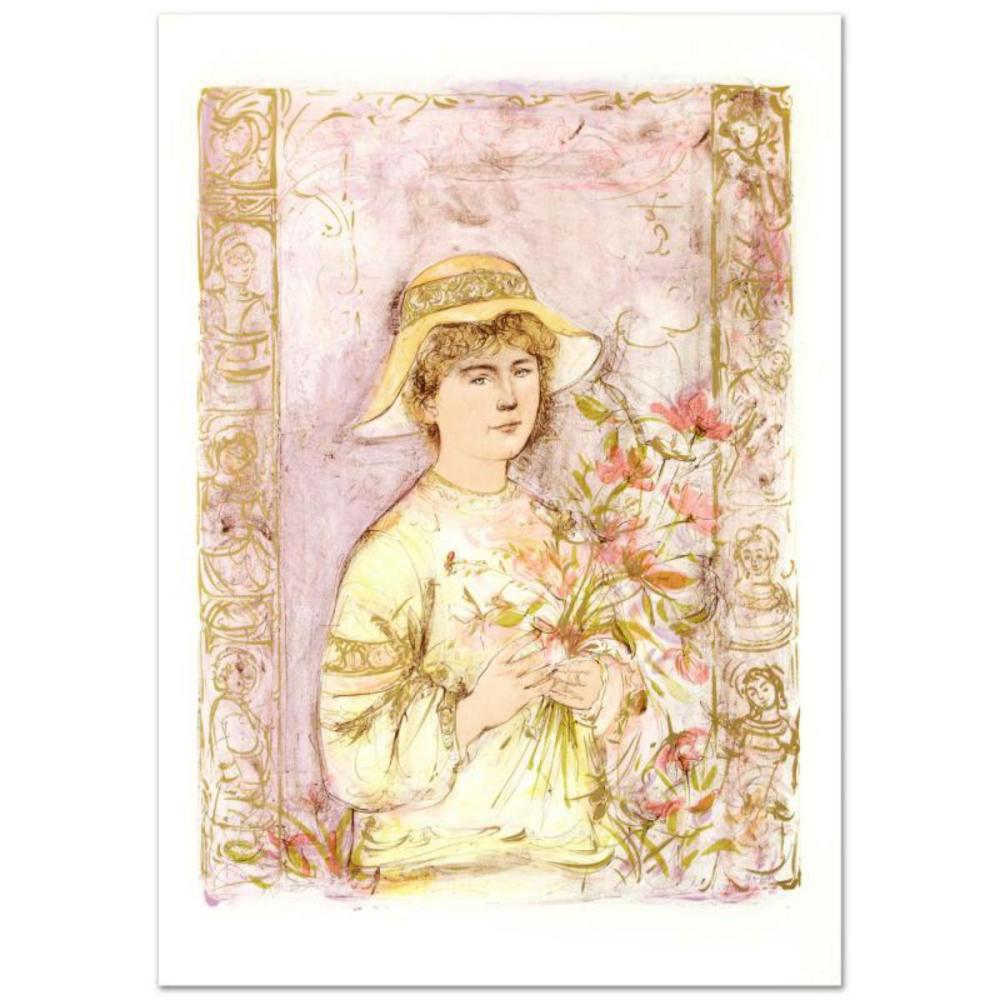 "Flora" Limited Edition Lithograph by Edna Hibel (1917-2014), Numbered and Hand Signed with Certificate of Authenticity.