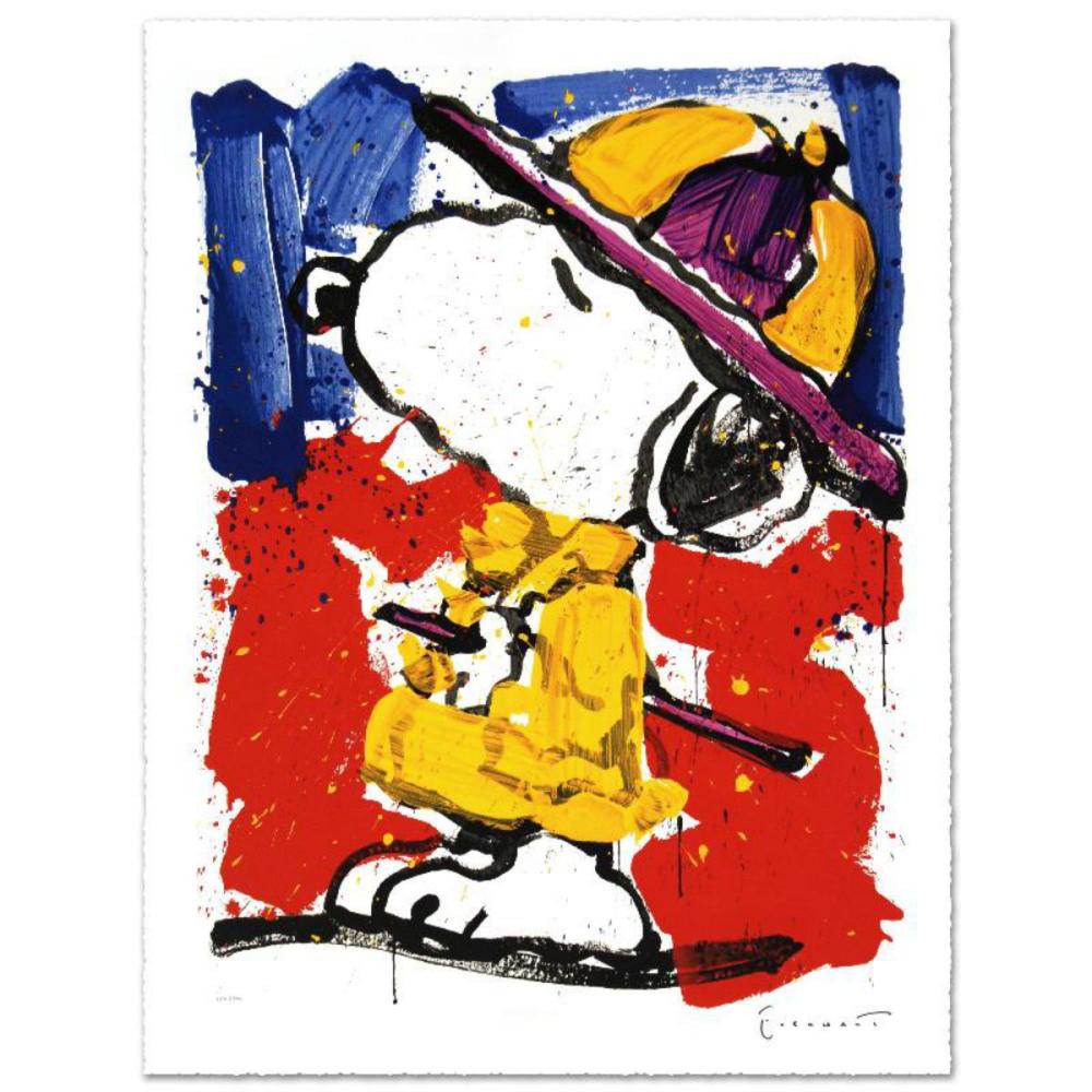 "Prada Puss" Limited Edition Hand Pulled Original Lithograph by Renowned Charles Schulz Protege, Tom Everhart. Numbered and Hand Signed by the Artist, with Certificate of Authenticity.