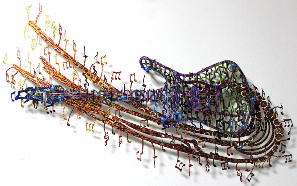 Patricia Govezensky- Original Painting on Cutout Steel "Rock 'N' Roll"