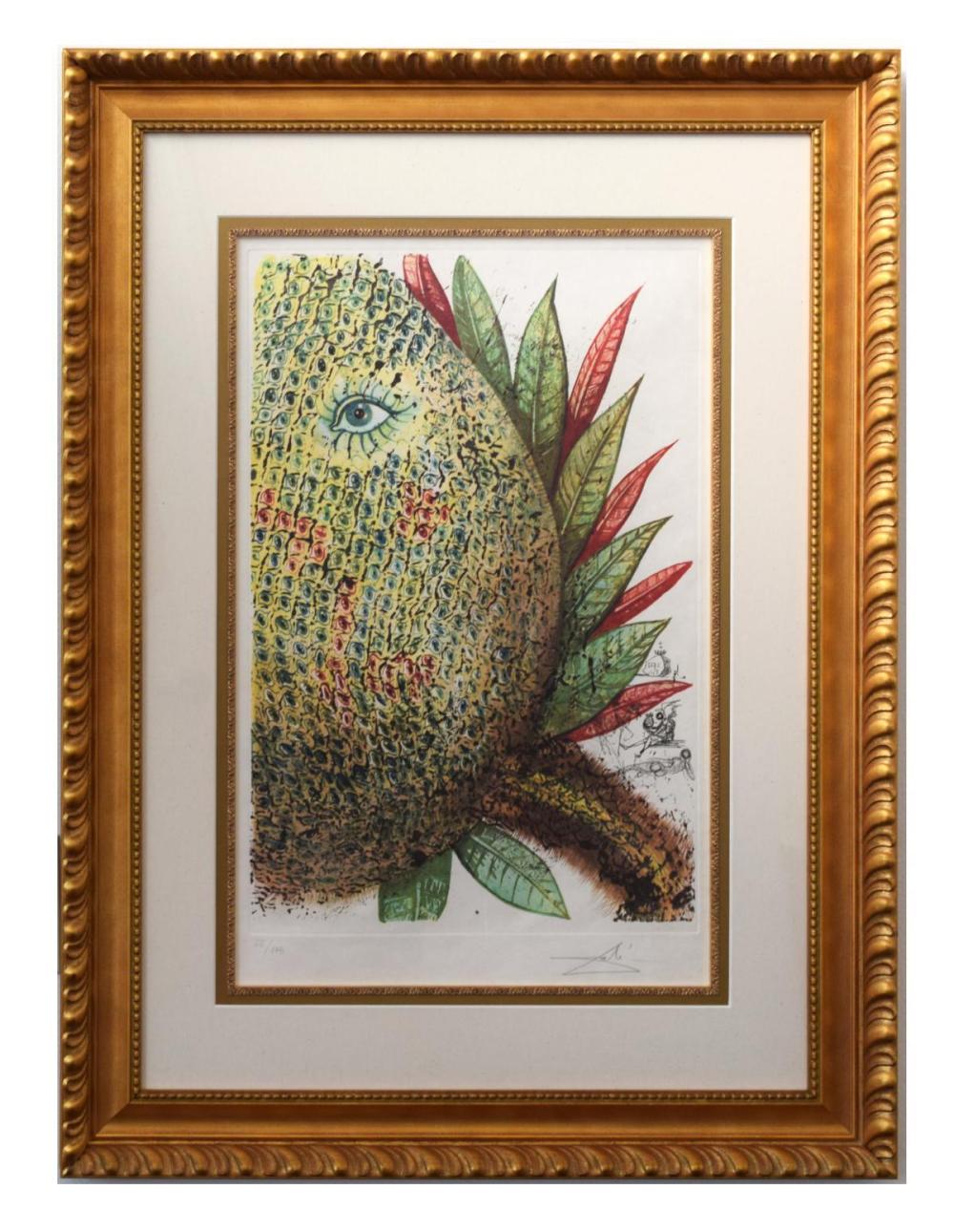 Salvador Dali- Etching "Vegetation Inedit (Pineapple)"