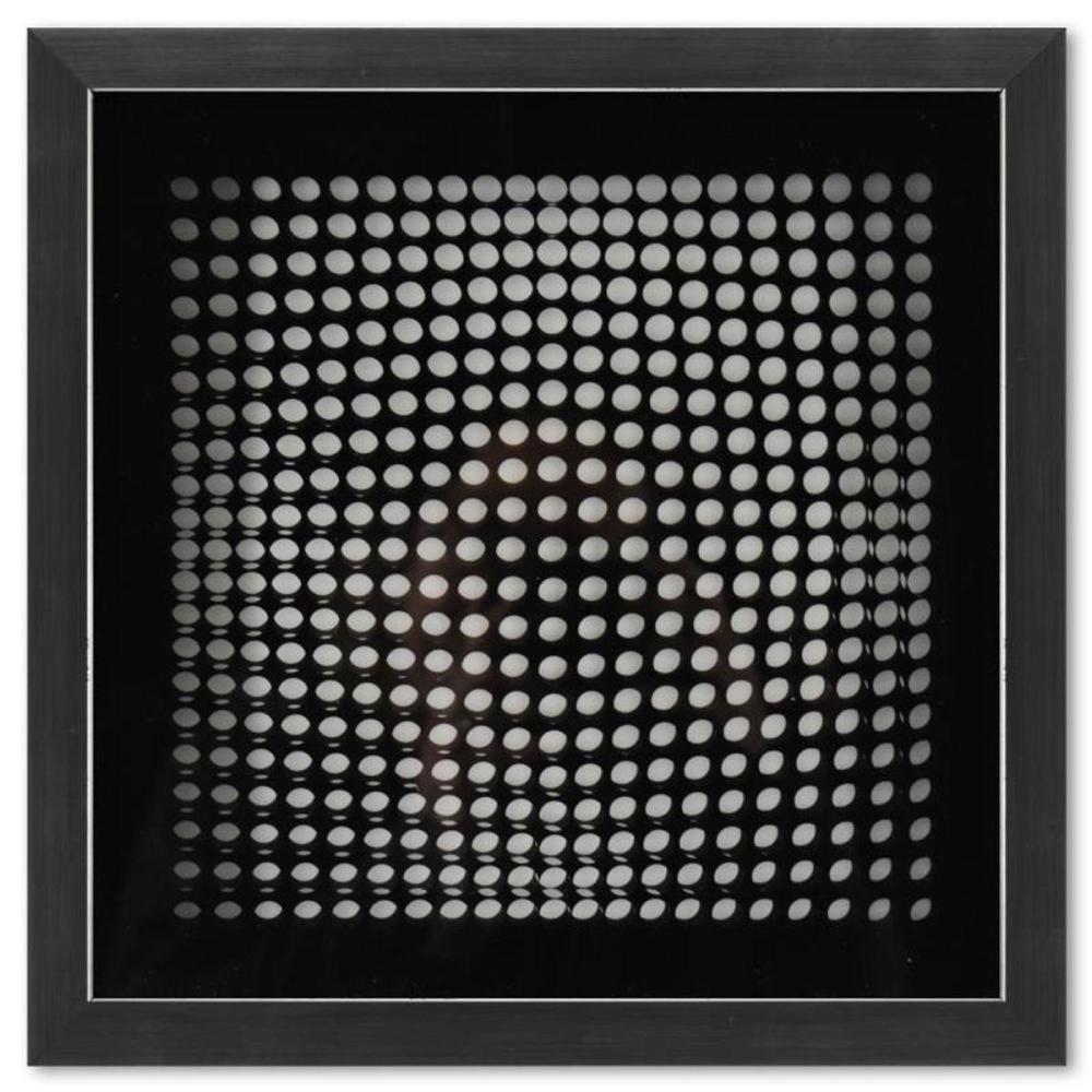 Victor Vasarely (1908-1997), "Trois Dimensions Optique de la serie Cinetiques" Framed 1973 Dimensional Art with Letter of Authenticity