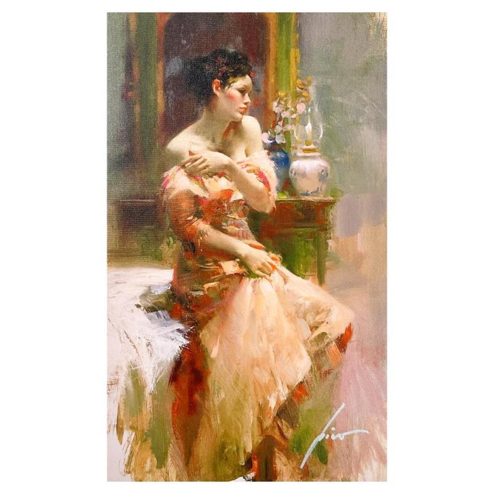 Pino (1939-2010) "Silk Taffeta" Limited Edition on Canvas, Numbered and Hand Signed with Certificate of Authenticity.