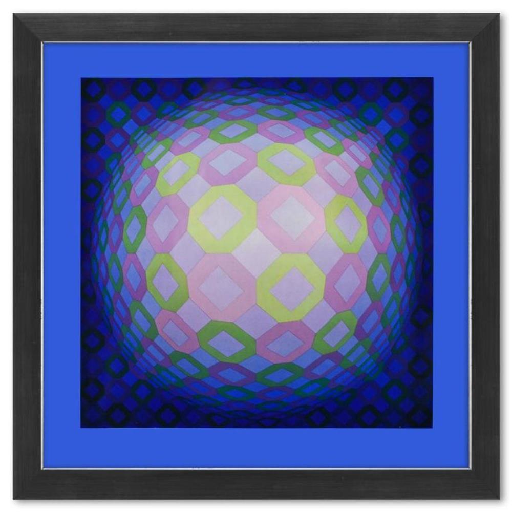 Victor Vasarely (1908-1997), "Okta - Pos de la serie Structures Universelles De L'Octogone" Framed 1975 Heliogravure Print with Letter of Authenticity