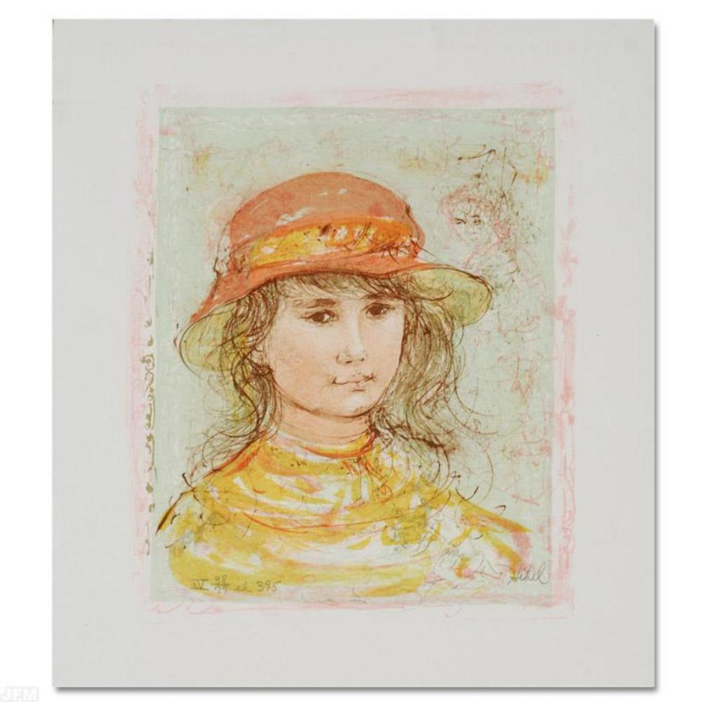 "Pamela" Limited Edition Lithograph by Edna Hibel (1917-2014), Numbered and Hand Signed with Certificate of Authenticity.