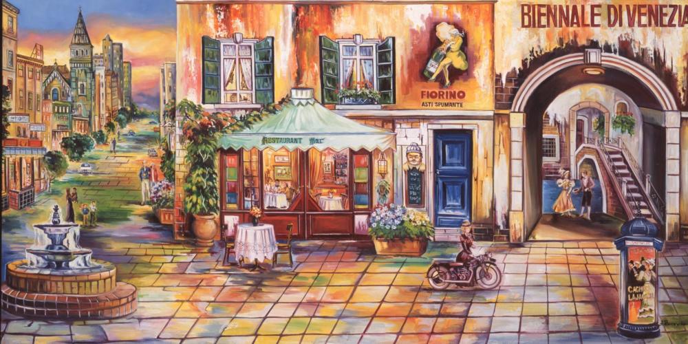 Alexander Borewko- Original Giclee on Canvas "Nightlife"
